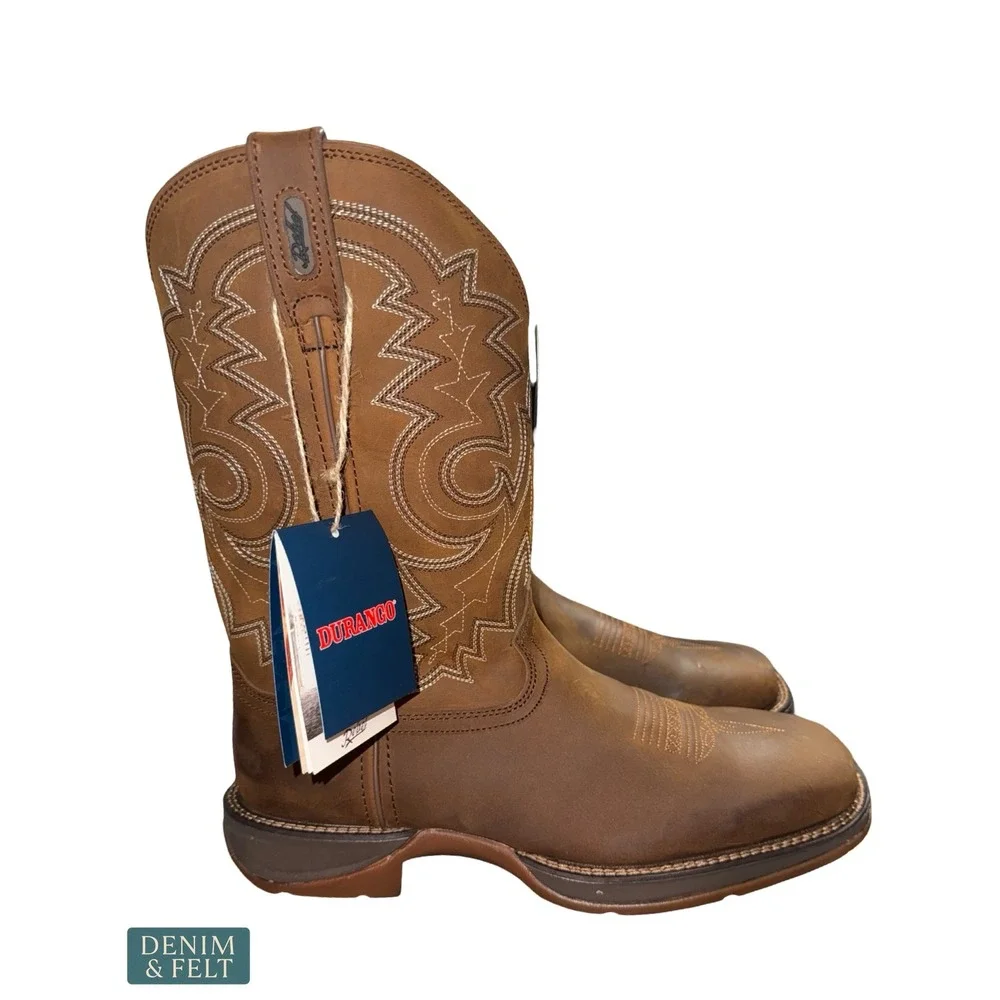 NEW Durango Rebel Brown Square Toe Steel Toe Western Work Boots‎ Size 12D